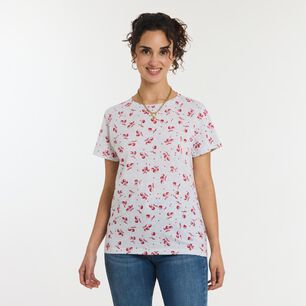 Polera Microprint Manga Corta Cuello Redondo Mujer Freedom