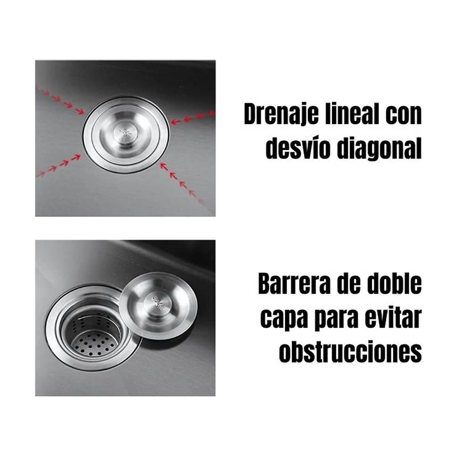 Lavaplatos Mate Acero Inoxidable 44x28 Encastre image number 6.0