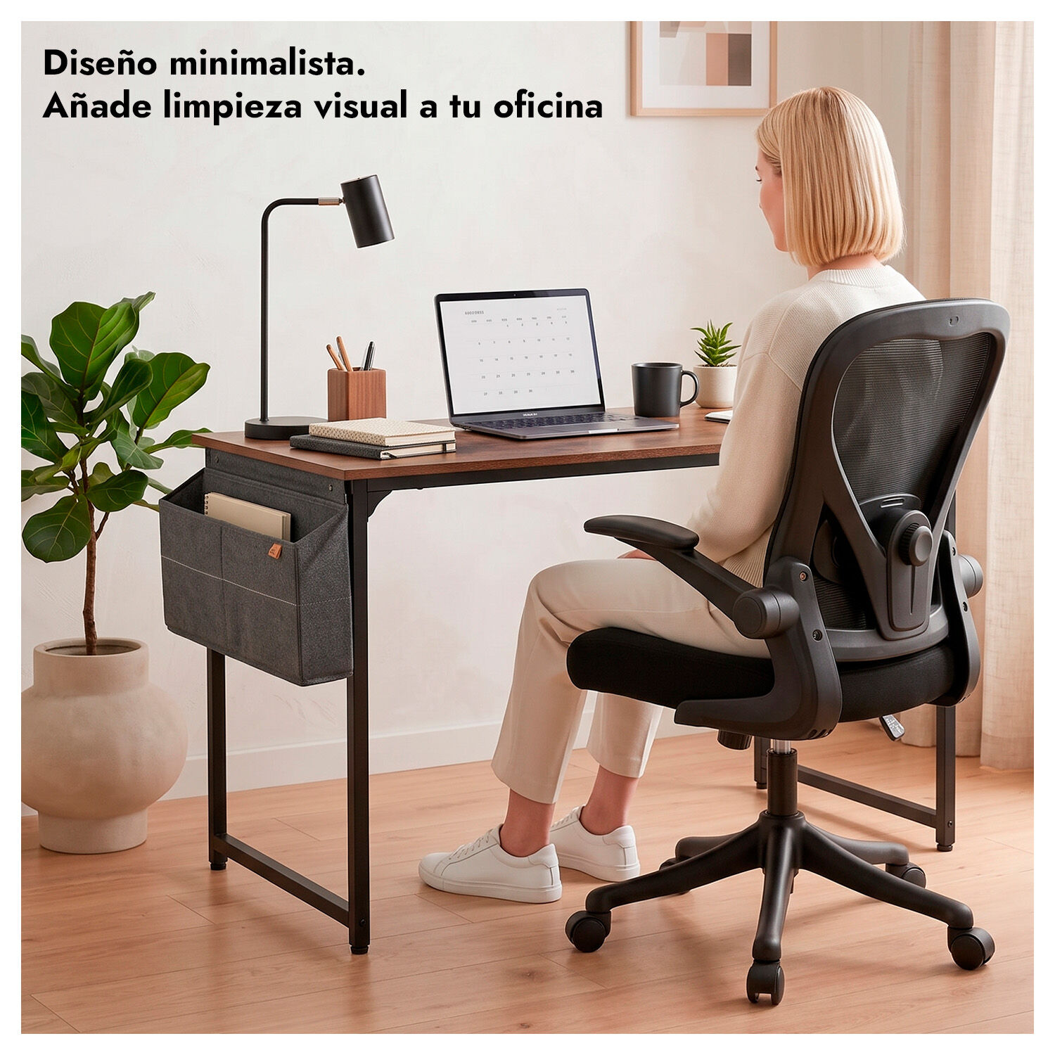 Escritorio Oficina 100cm Estructura Met&aacute;lica Con Bolsa image number 1.0