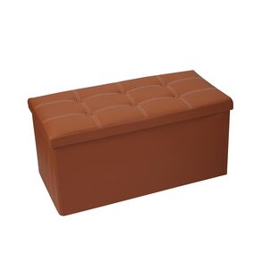 Ba&uacute;l Otomano Plegable De Ecocuero Caf&eacute;