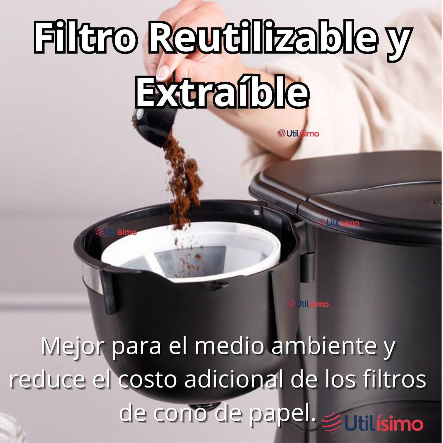 Cafetera El&eacute;ctrica 6 Tazas 600w De Potencia Con Filtro Reutilizable image number 8.0