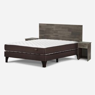 Cama Europea Rosen Ergo T / 2 Plazas / Base Normal + Set De Maderas Tabor Grafito