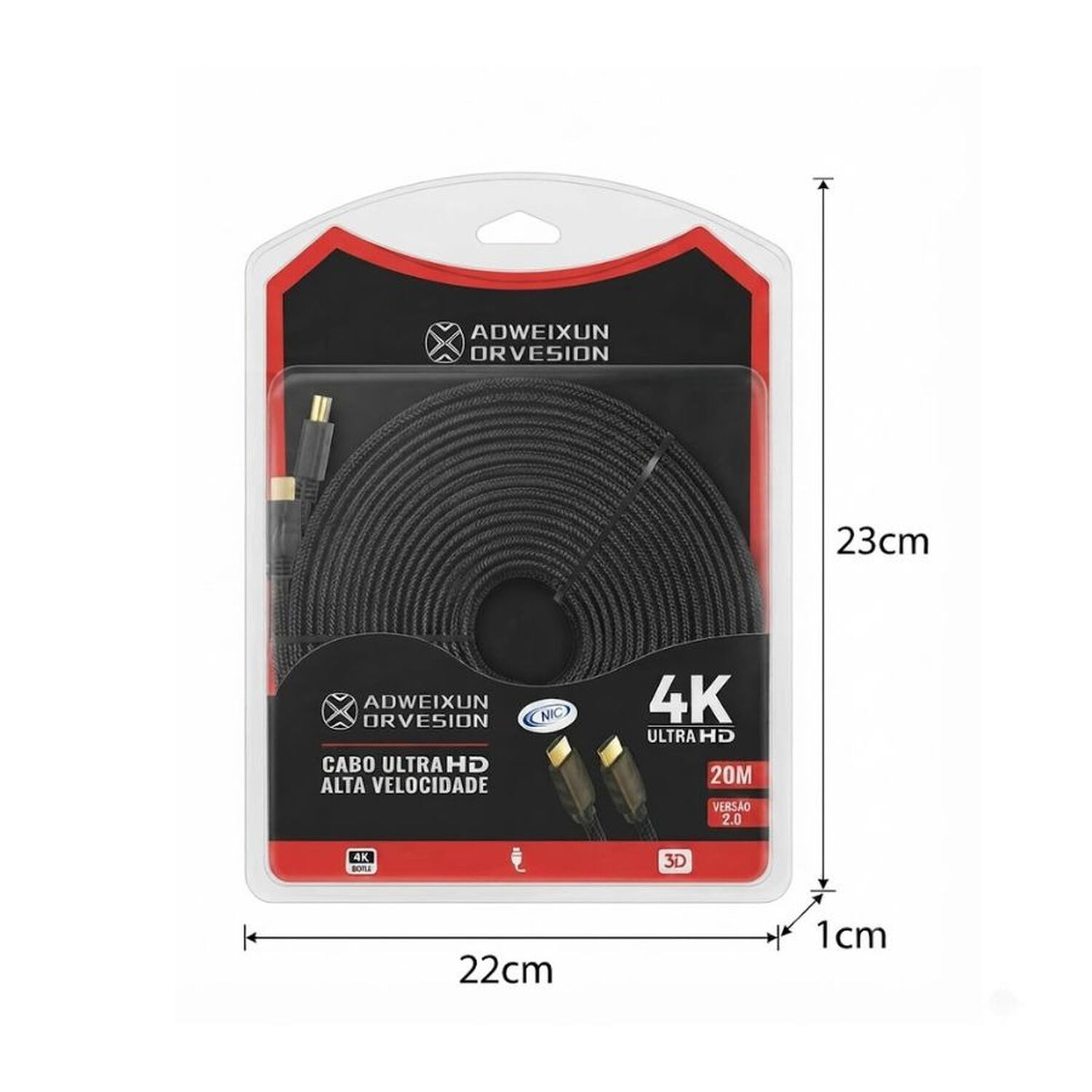 Cable Hdmi 20m Plano 4k Ultra Hd Alta Velocidad image number 1.0