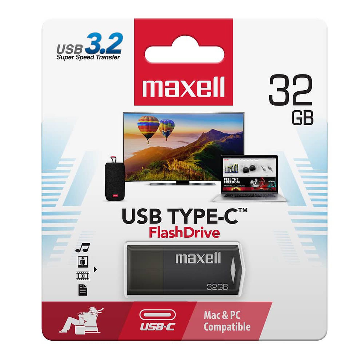 Pendrive Maxell Usbtc Tipo C 32gb 3.2 Negro image number 1.0