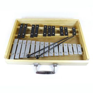 Metal&oacute;fono 25 Notas Grisnegro Caja Madera Alaguez