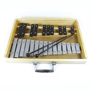 Metal&oacute;fono 25 Notas Grisnegro Caja Madera Alaguez