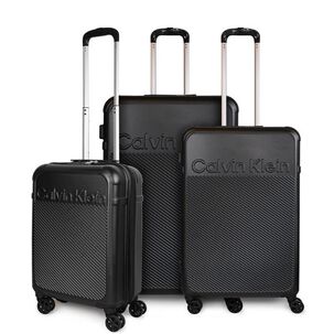 Set 3 Maletas Expression Cabina+mediana+grande Negra Calvin Klein