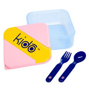 Herm&eacute;tico Kido Con Cubiertos Libre De Bpa Colores - Ps