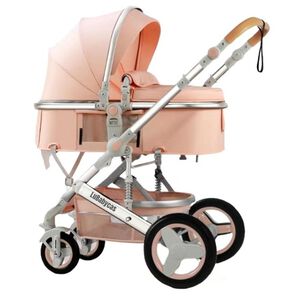 Coche Cuna Mois&eacute;s Con Accesorios Lubabycas Rosado
