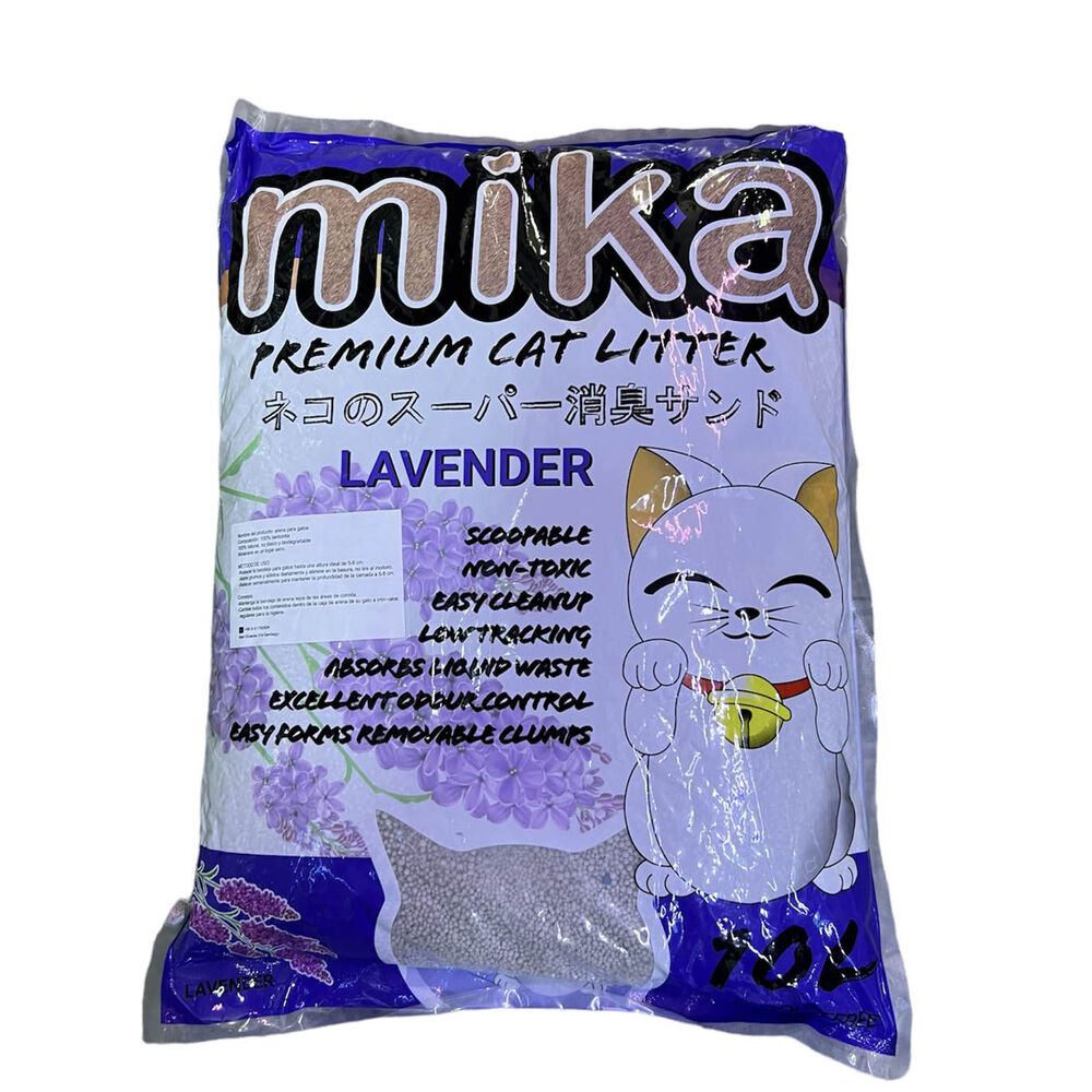Arena Para Gato Aglutinante Premium Mika Lavanda 10l 8kg image number 0.0