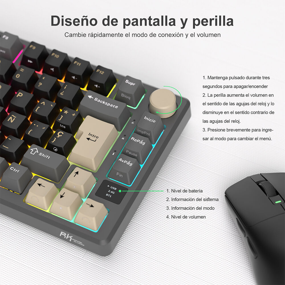 Teclado Mecánico Inalámbrico Rkm75 Phantom 75% Español image number 5.0