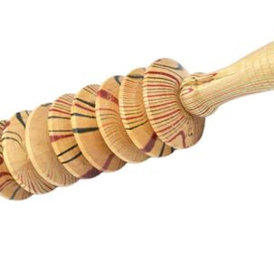 Masajeador Rodillo Madera Ruedas
