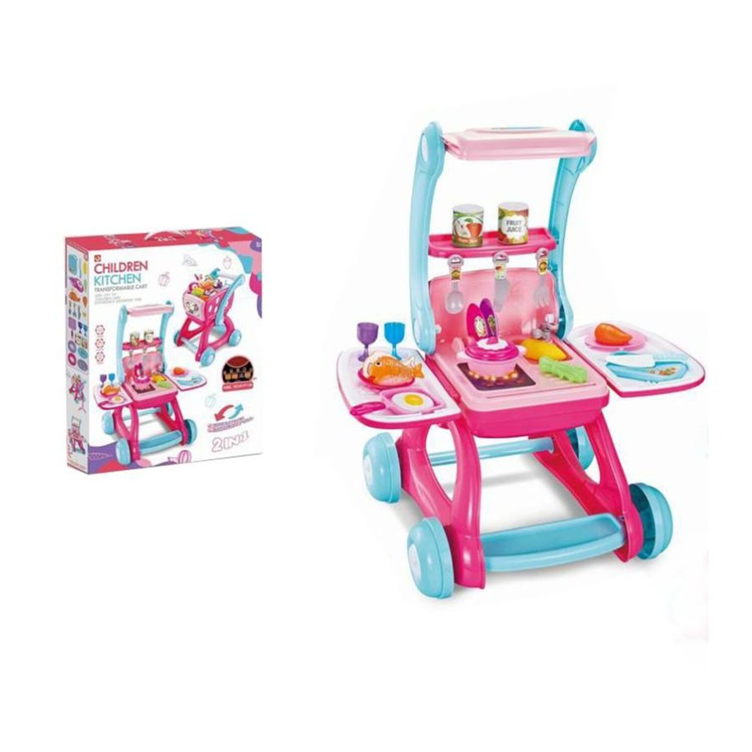 Set Carrito De Supermercado Cocina Juguete 2 En 1 Ni&ntilde;os image number 3.0