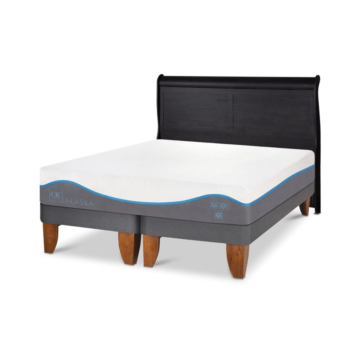 Cama Europea Cic Alaska / King / Base Dividida + Respaldo image number 3.0
