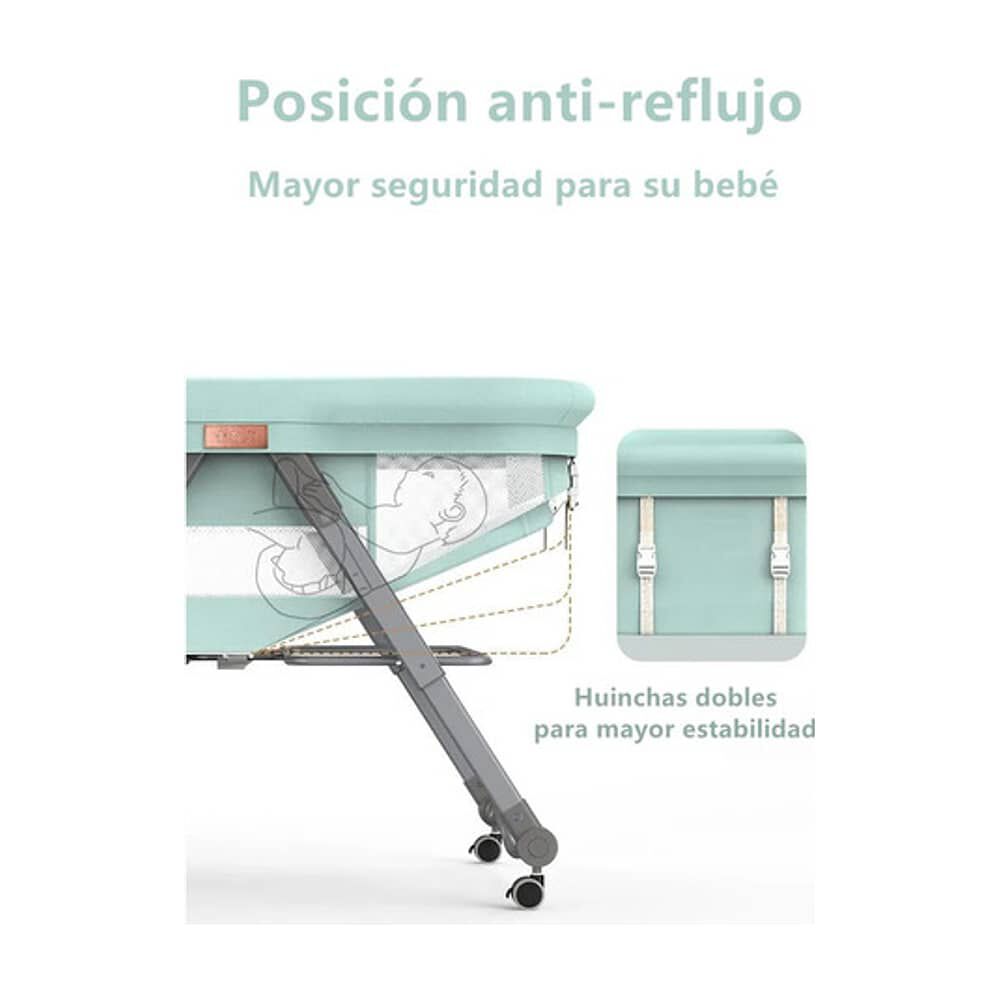 Cuna Beb&eacute; Con Accesorios Verde By Lubabycas image number 6.0