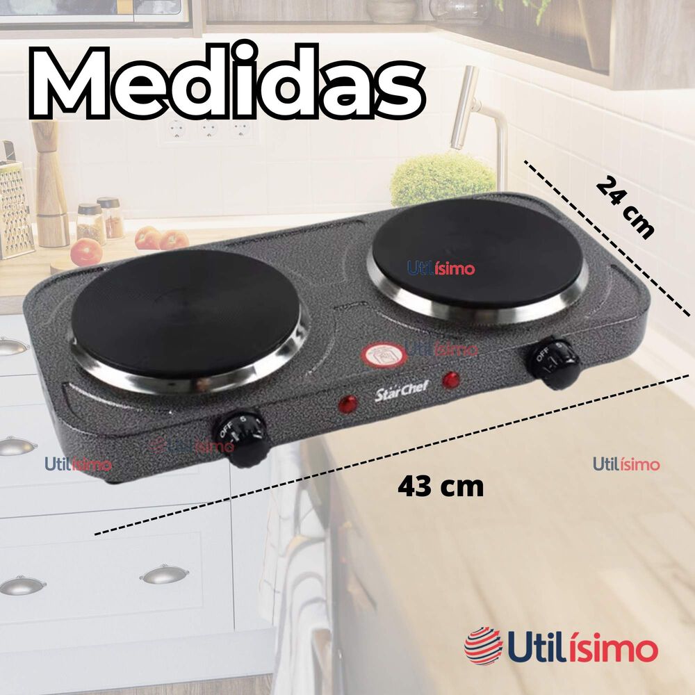 Cocina El&eacute;ctrica 2 Platos Cocinilla Port&aacute;til 2000w De Potencia image number 2.0