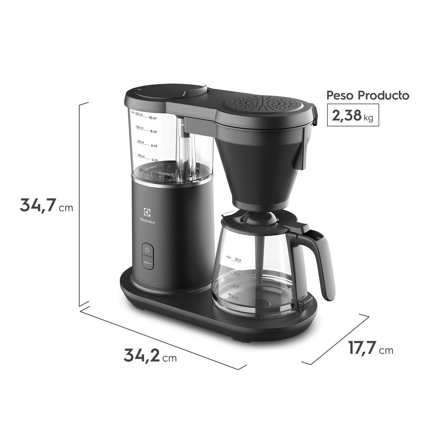 Cafetera Programable 1,25l Jarra Vidrio 1600w Cmp70 image number 2.0
