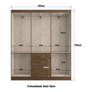 Cl&oacute;set Altavision 5806 Amarula / 6 Puertas / 1 Caj&oacute;n