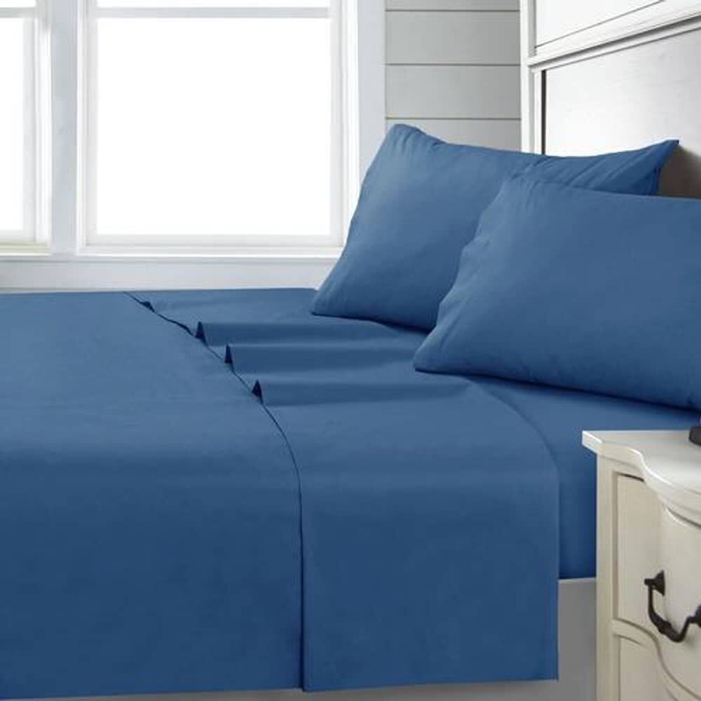 Sabana Andes 144 Hilos Lisa Azul 1 Plaza image number 0.0