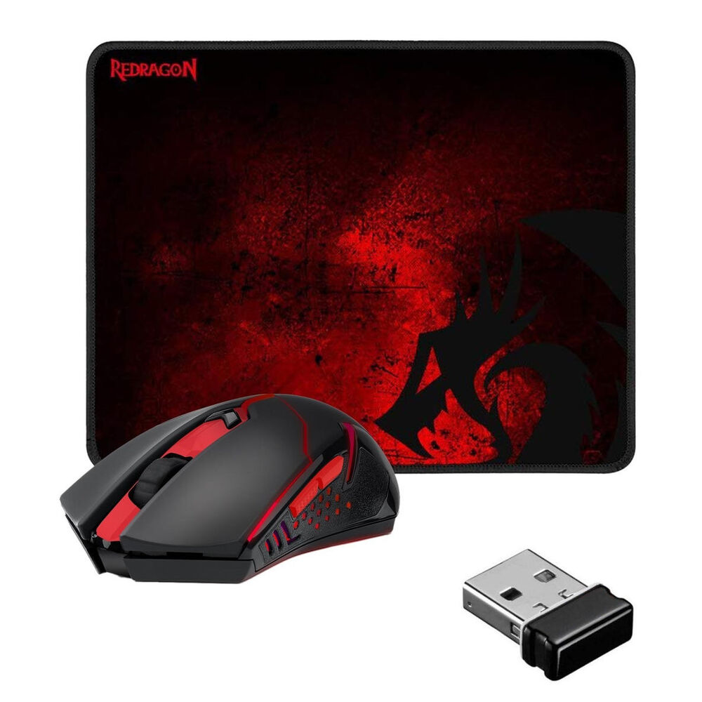 Pack Gamer Mouse Inalambrico 2.4 Ghz + Pad Redragon 33x26cm image number 0.0