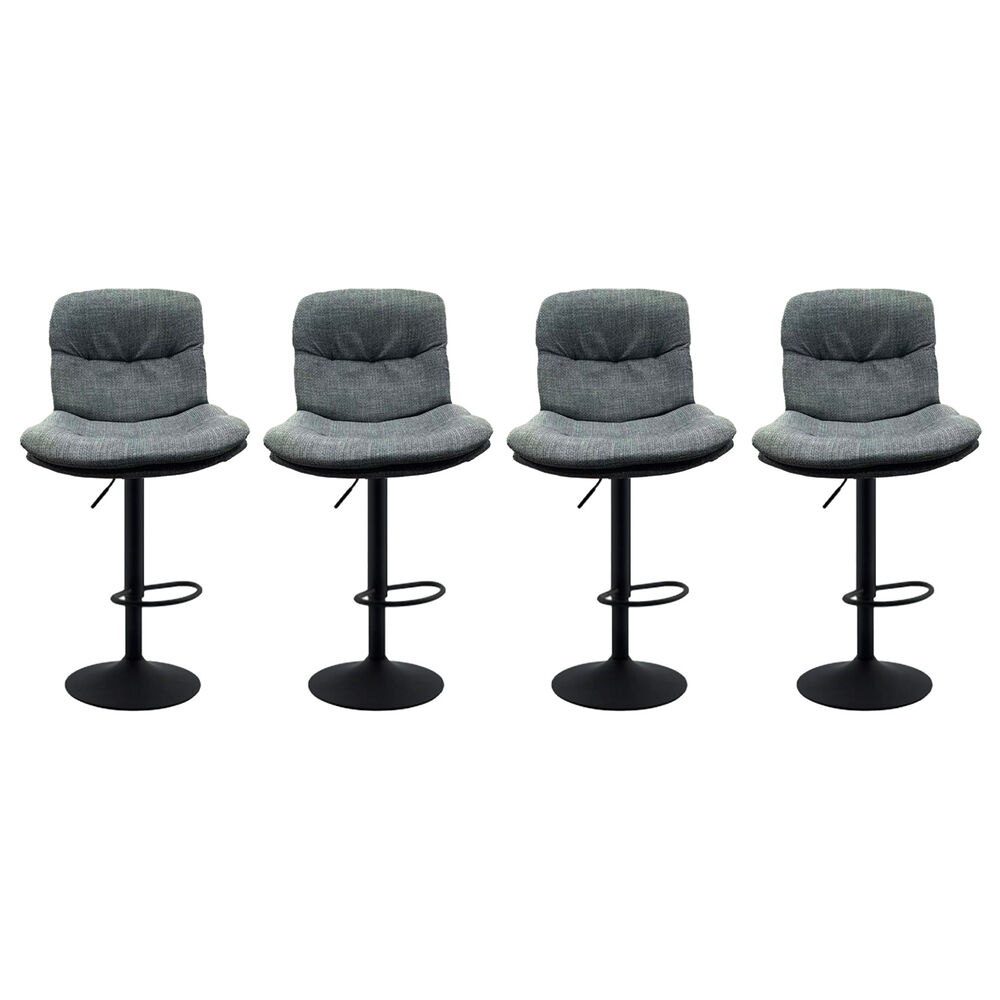 Pack 4 Silla De Bar Ajustable Base Negra Y Tela Estilo N&oacute;rdico image number 0.0
