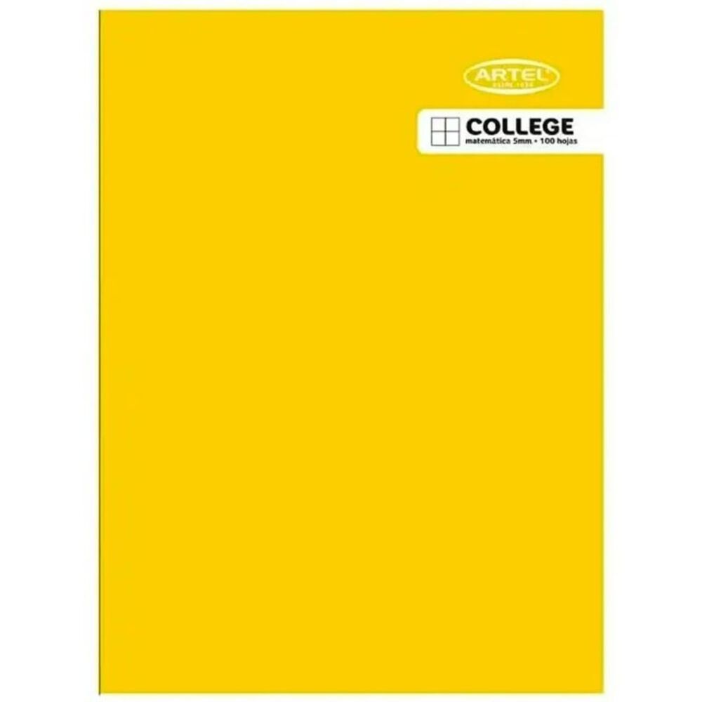 Pack X 4 Cuaderno College 100 Hojas 5 Mm / Amarillo Artel image number 2.0