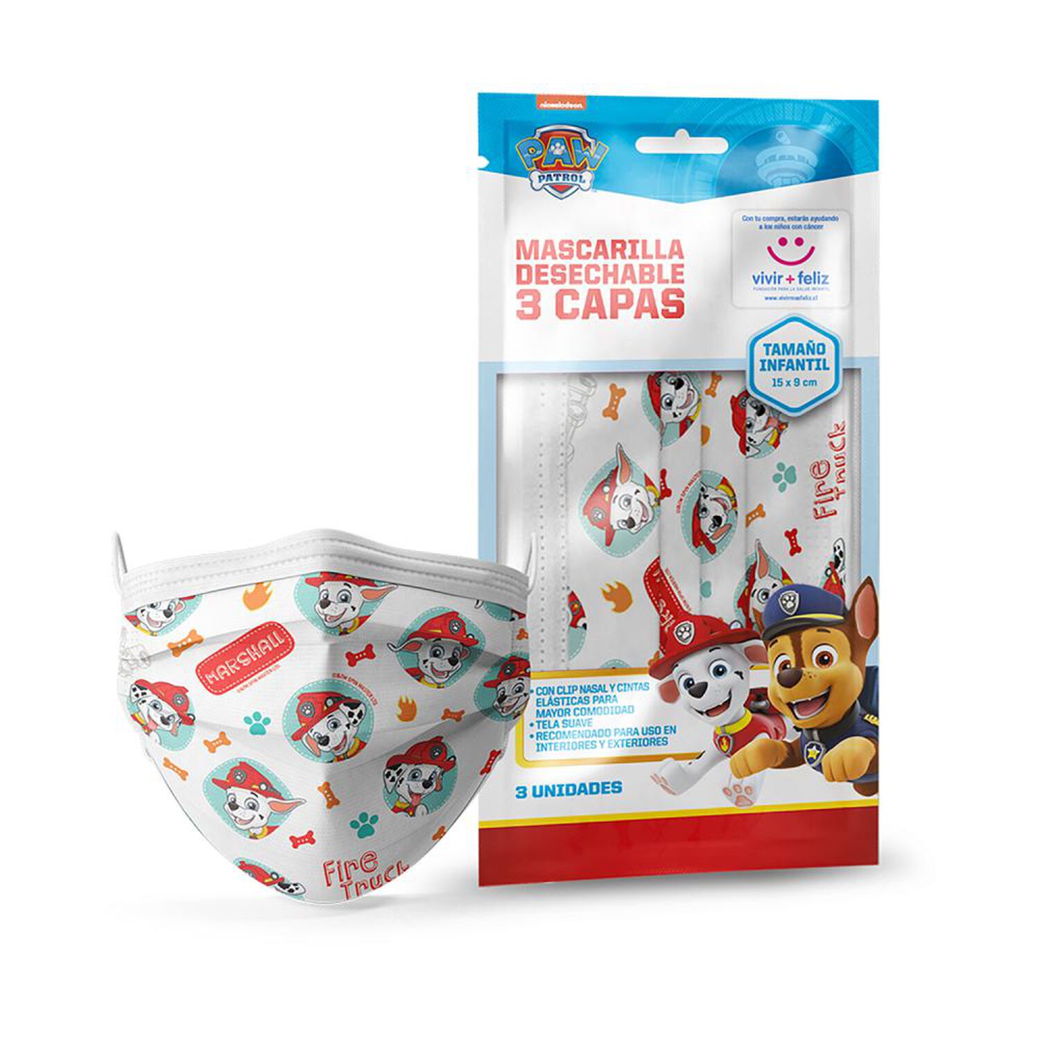 Mascarilla Desechable Paw Patrol / 340 Gr image number 1.0