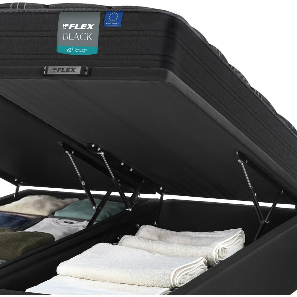 Cama Ba&uacute;l Flex Black / 2 Plazas / Base Dividida image number 3.0