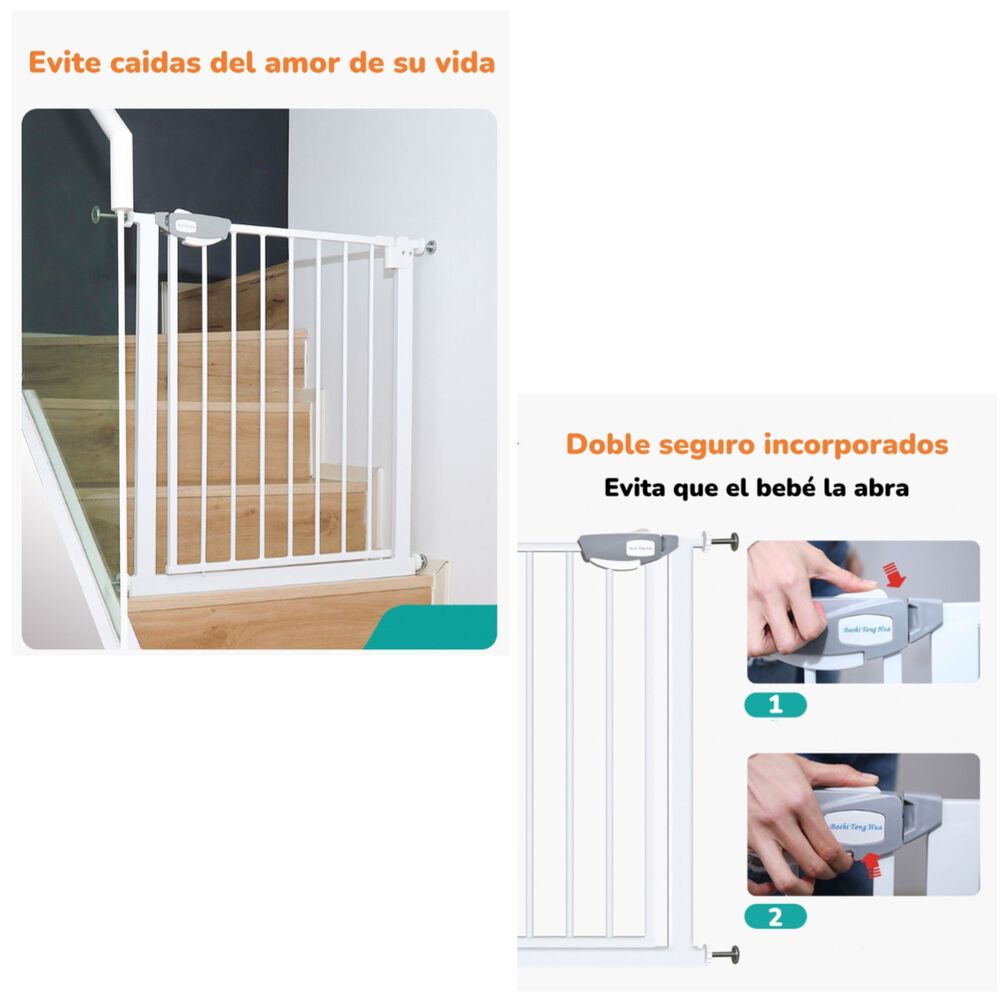 Puerta Seguridad Reja Expandible Para Bebé 77-92cm Lubabycas image number 5.0