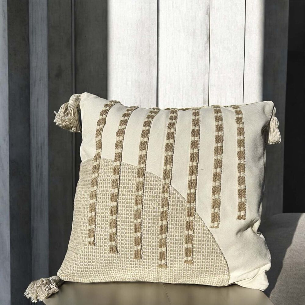 Pack De 02 Fundas De Cojin Con Detalles En Yute 45x45 Cm Md06 image number 3.0