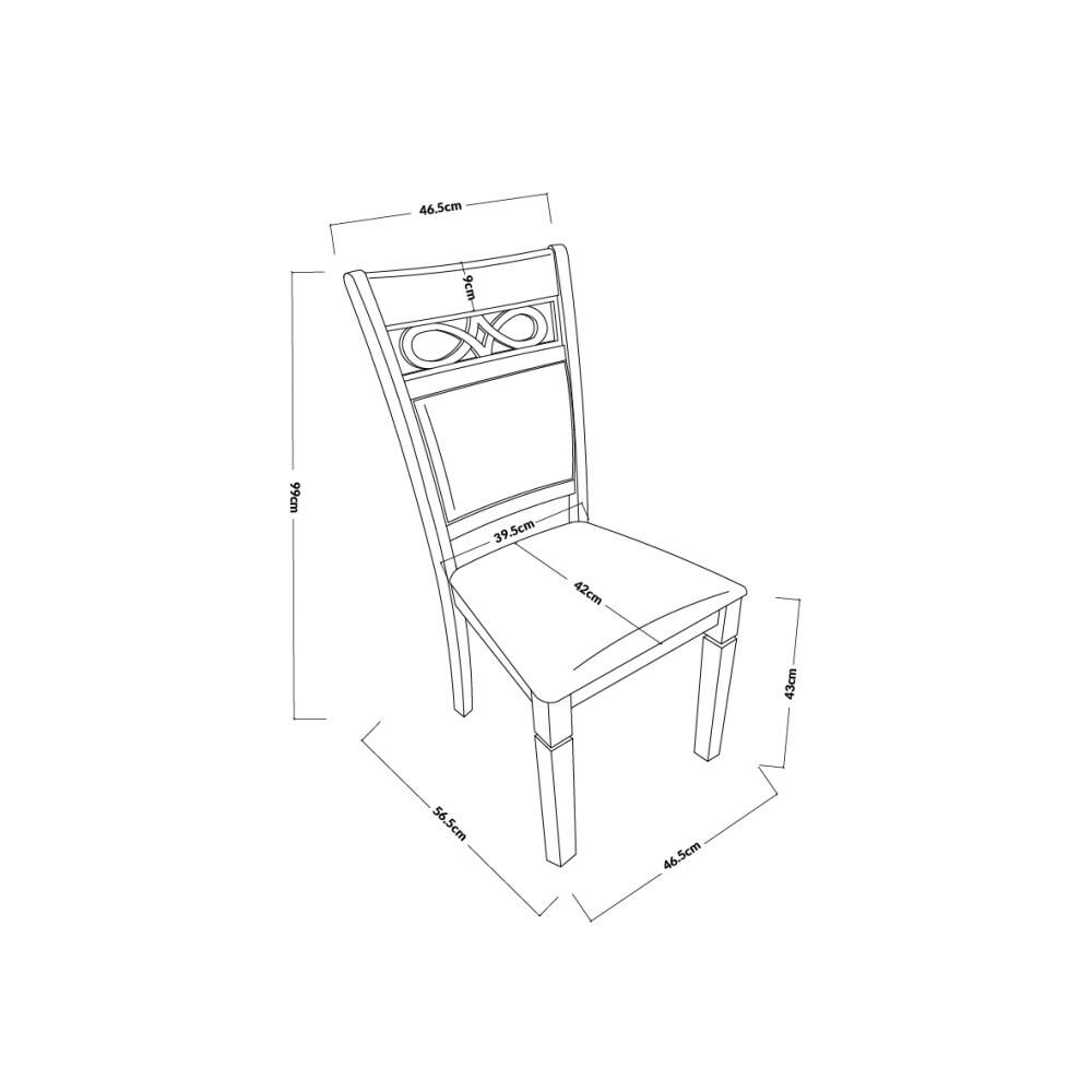 Juego De Comedor Zoy Home Capri / 4 Sillas / 2 Sitiales image number 8.0