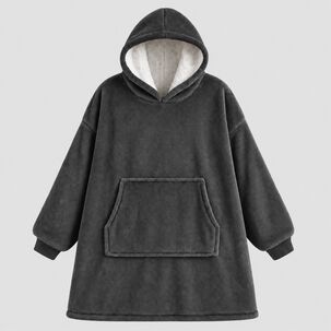 Poleron Felpa Con Capucha Manta Polar Bata Frazada Invierno