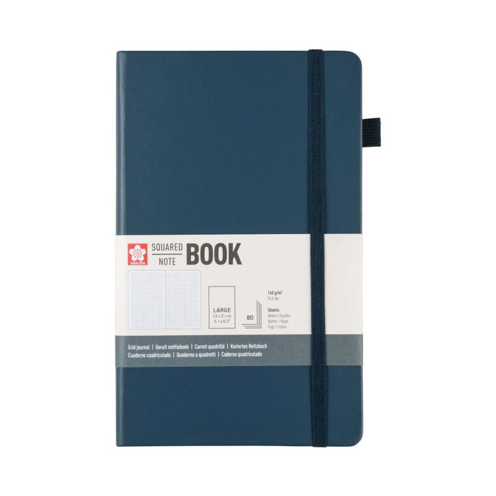 Libreta Hoja Crema Con Cuadrados 13x21cm(azul Indigo), Sakura image number 0.0