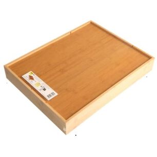 Organizador De Cubiertos Multiusos Cubiertero De Bamb&uacute; 35x30cm