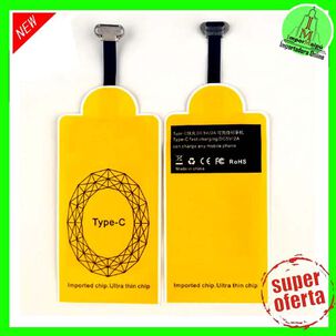 Adaptador De Carga Rapida 2 A Receptor Cargador Inalambrico Qi Tarjeta De Carga Tipo C Amarillo (tipo C)