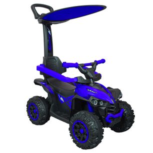 Cuatrimoto A Bater&iacute;a Con Barra De Empuje Push Ni&ntilde;o Azul