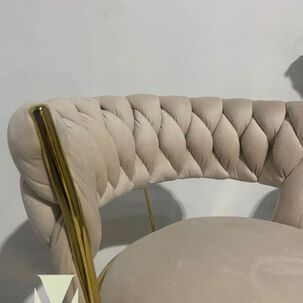 Taburete Bar Queen Ajustable Giratorio 360 Felpa Base Dorada