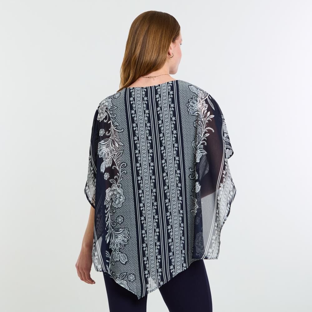 Blusa Print Tipo Túnica Manga Corta Cuello V Mujer Lesage image number 3.0