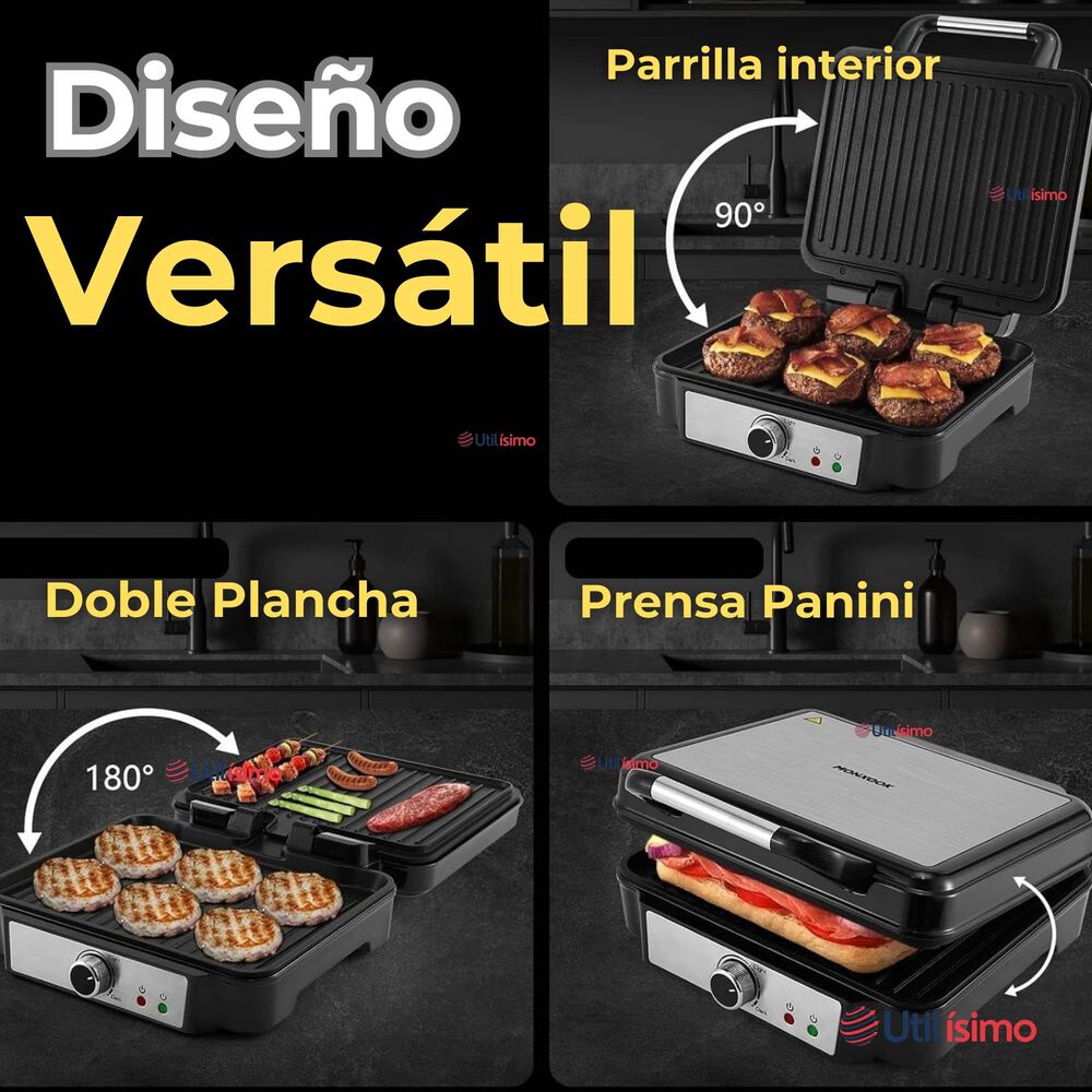 Plancha Parrillera Eléctrica 2000w Asadora Doble Cara Antiadherente image number 3.0
