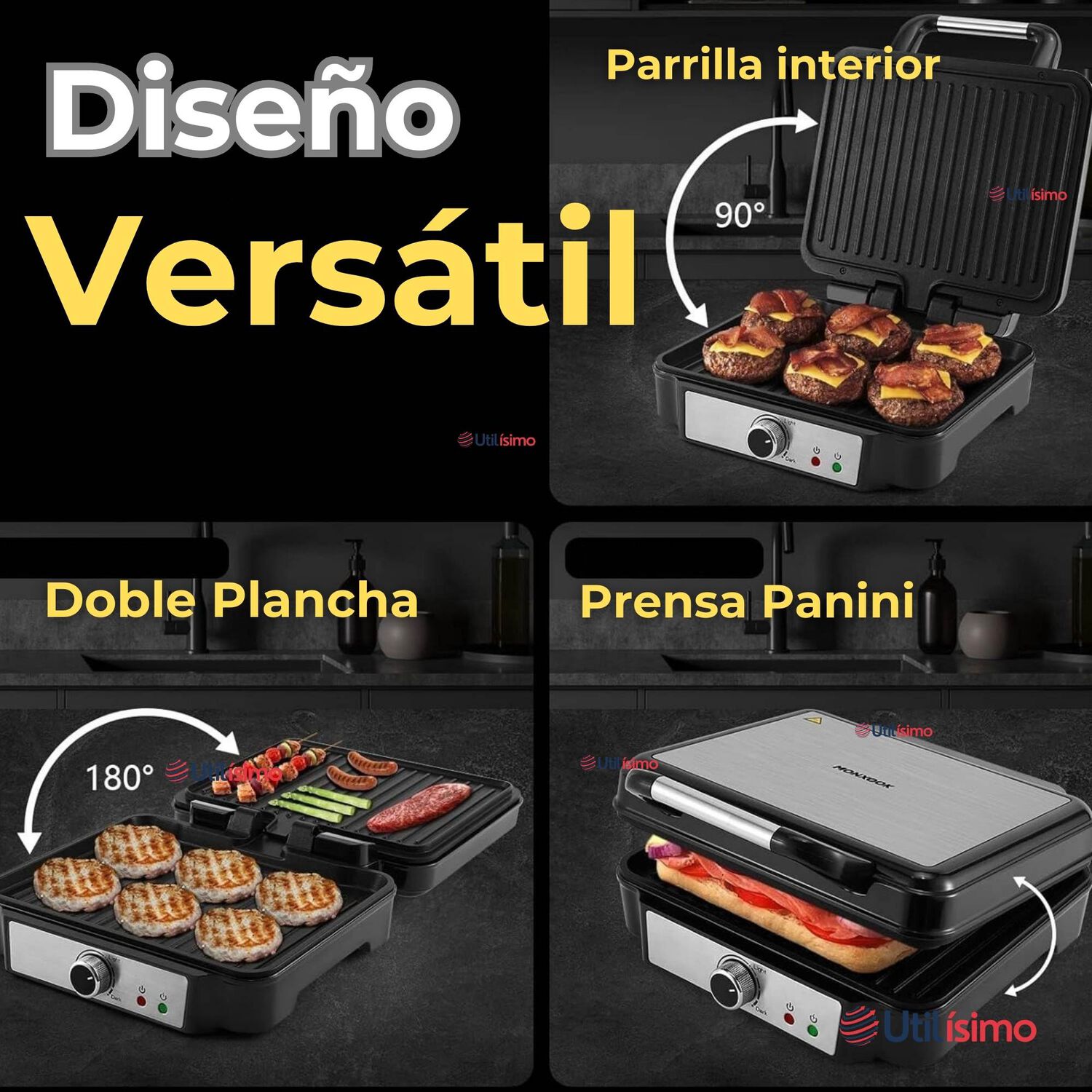Plancha Parrillera El&eacute;ctrica 2000w Asadora Doble Cara Antiadherente image number 3.0