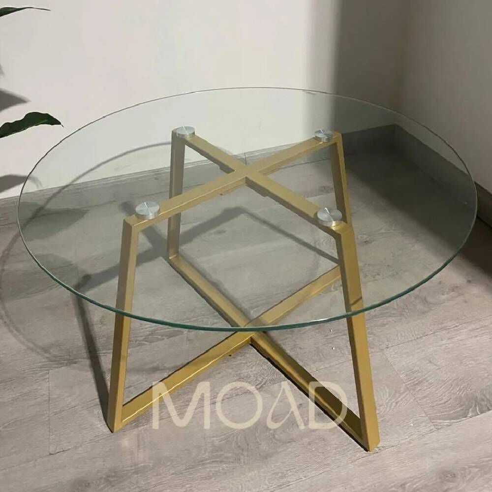 Mesa De Centro Para Living De Vidrio Y Metal 80cm image number 3.0