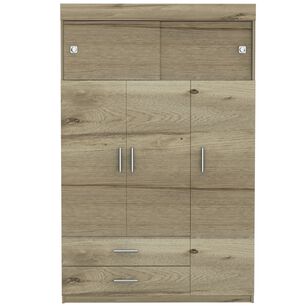Closet 5 Puertas 2 Cajones Fm-003c Caf&eacute; Claro Y Blanco