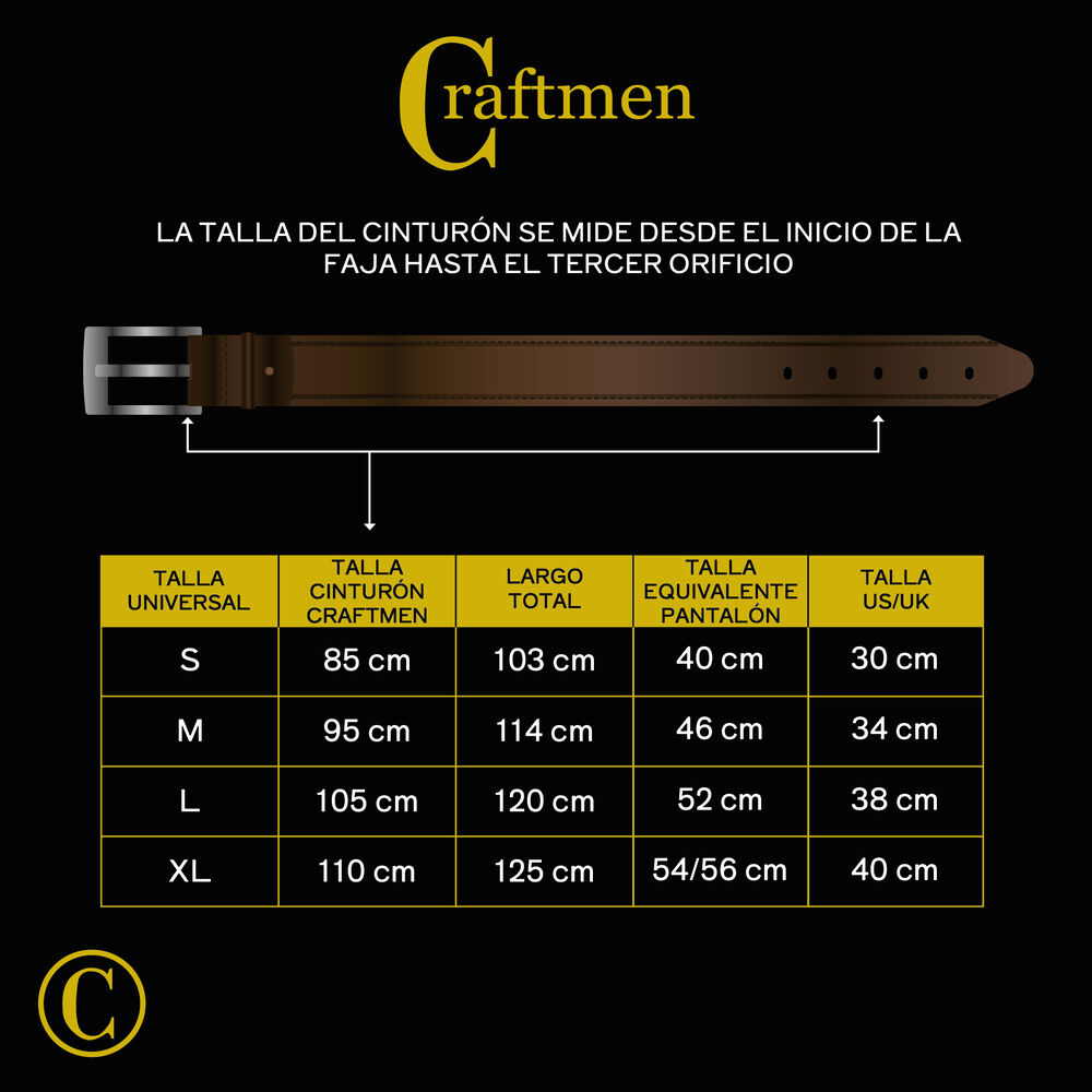 Cintur&oacute;n Clark Craftmen Negro 100% Cuero Genuino image number 3.0