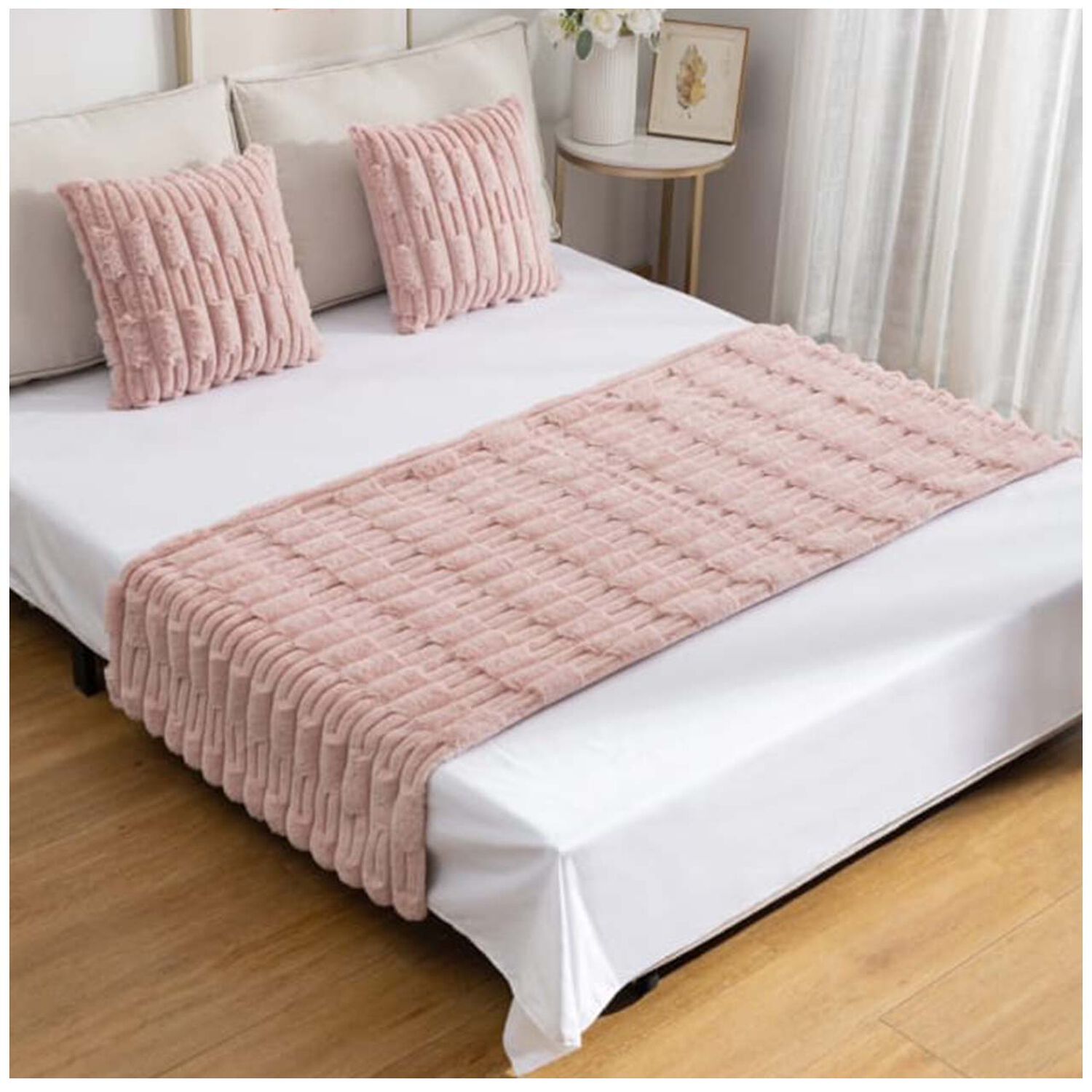 Set Piecera De Bambu Rosado 70 X 210 +2 Fundas image number 0.0