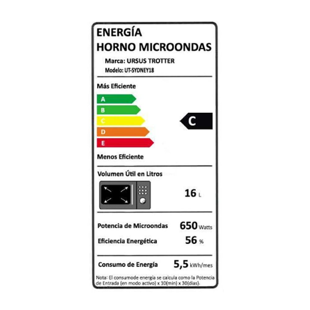 Microondas Electrico 18l 700w Ut-sydney18 Ursus Trotter image number 2.0