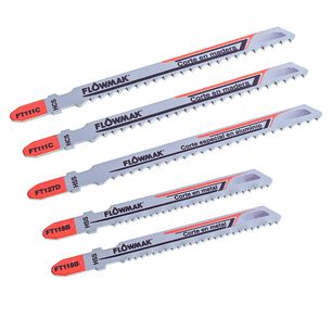 Set Hojas Caladora Madera Metal Aluminio5 Piezas Flowmak