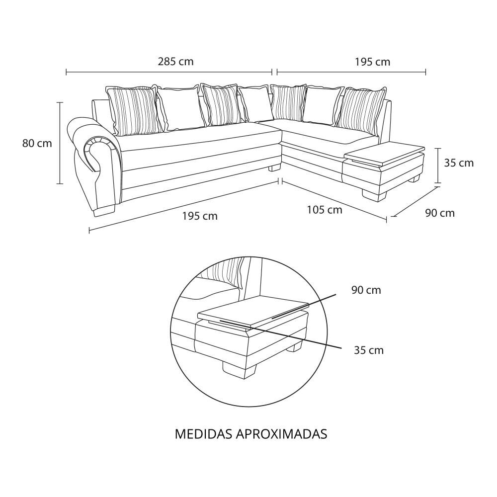 Sofá Seccional Living Factory Dakota Derecho / 5 Cuerpos image number 7.0