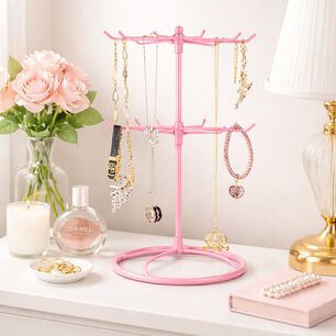 Exhibidor Met&aacute;lico 2 Niveles Para Joyas Y Collares