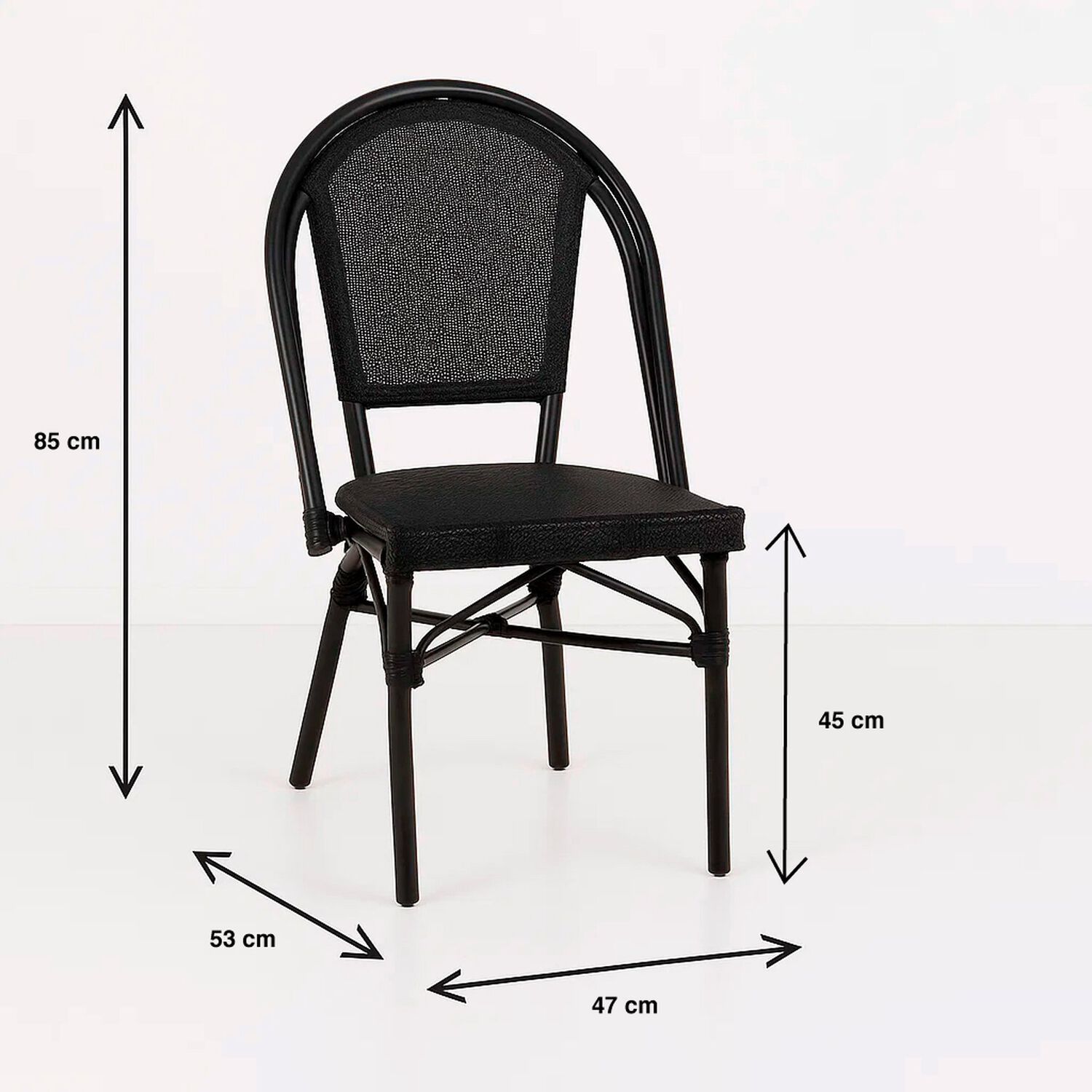Pack De 4 Sillas Bistro Parisina Textileno - Negro image number 3.0