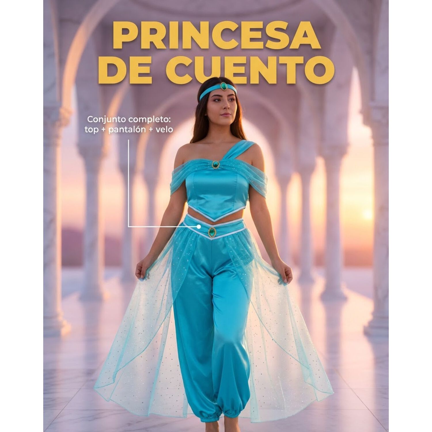Disfraz Princesa Jasmine Jazmin Aladd&iacute;n Cosplay image number 0.0